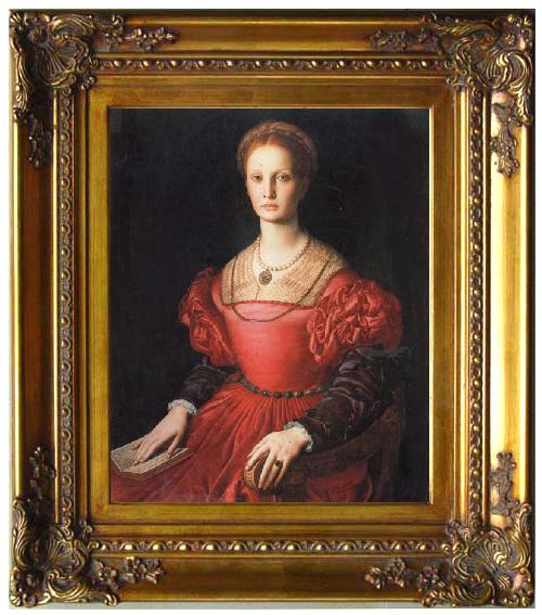 framed  Agnolo Bronzino Portrait of Lucrezia Pucci Panciatichi, Ta057